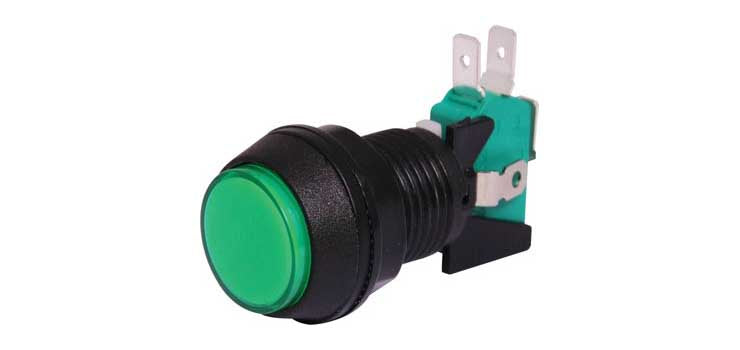 SPDT Momentary LED Green Panel Mount Pushbutton Switch