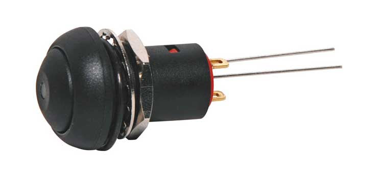 SPST IP67 Rated Alt. Black LED Pushbutton Switch