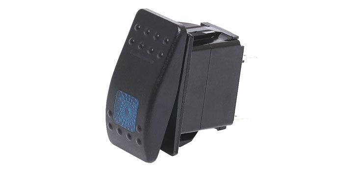 SPST Blue Illuminated IP66 Marine 12V/24V Rocker Switch