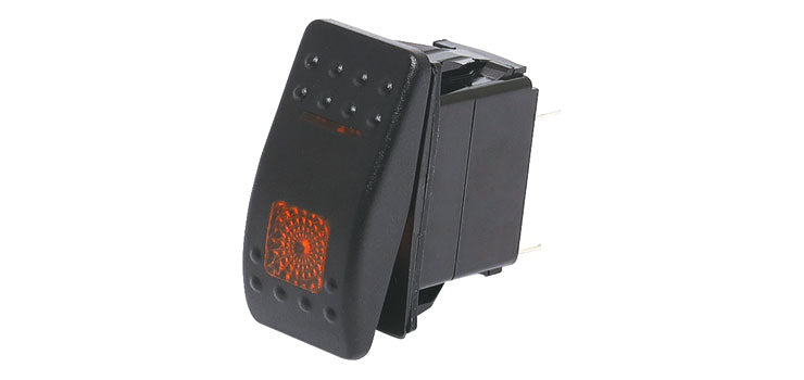 SPST Orange Illuminated IP66 Marine 12V/24V Rocker Switch