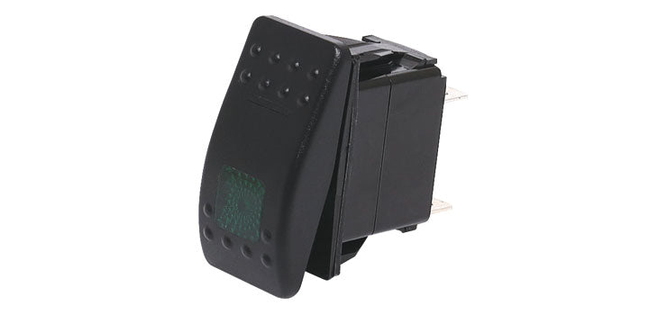 SPST Green Illuminated IP66 Marine 12V/24V Rocker Switch