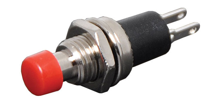 SPST Red Push On Mini Pushbutton Switch