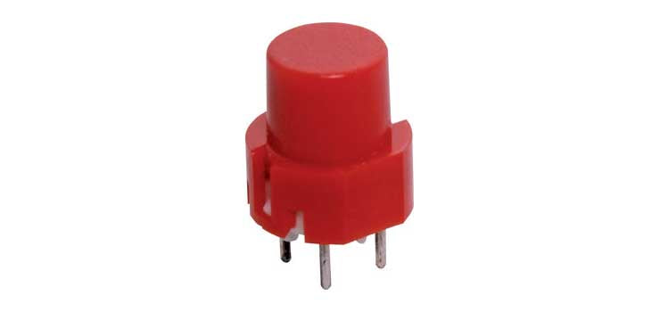 SPST Momentary Red PCB Mount Tactile Switch