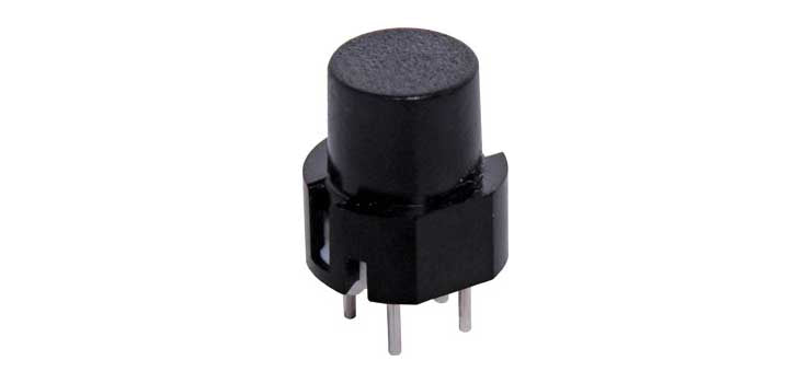 SPST Momentary Black PCB Mount Tactile Switch