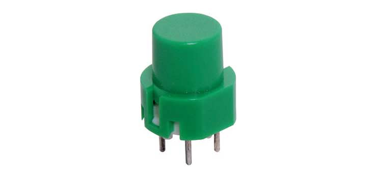 SPST Momentary Green PCB Mount Tactile Switch