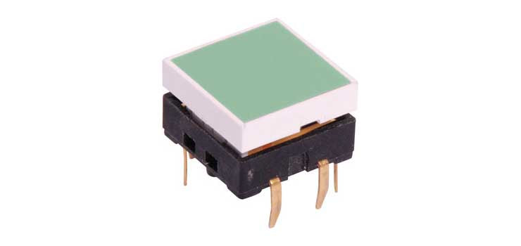 SPST Momentary Green LED PCB Mount Tactile Switch