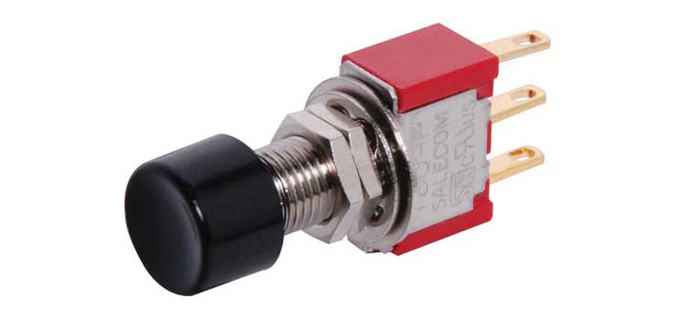 SPDT Momentary Solder Tail Pushbutton Switch