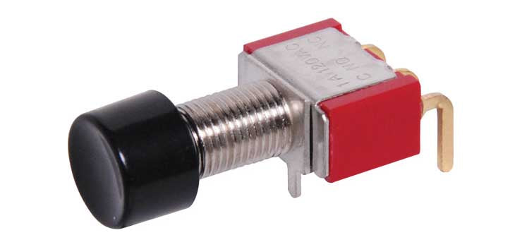 SPDT Mom. 90 Deg. Low Profile PCB Pushbutton Switch