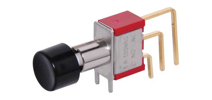 SPDT Mom. 90 Deg. PCB Mount Pushbutton Switch