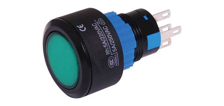 SPDT Round Green Push Button Switch