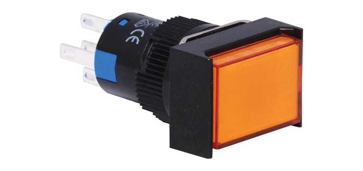 SPDT Mom. LED Orange Solder Tail Pushbutton Switch