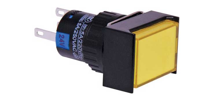 SPDT Mom. LED Yellow Solder Tail Pushbutton Switch