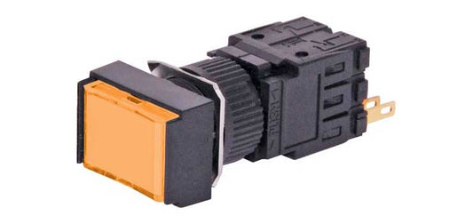 DPST Alternate Orange Illuminated Solder Tail Pushbutton Switch