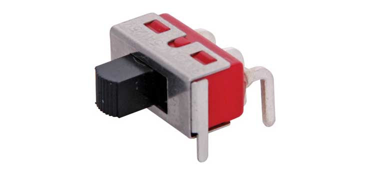 SPDT 90 Deg. PCB Mount (Horizontal) Miniature Slide Switch