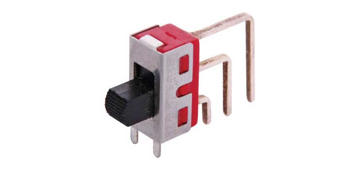 SPDT 90 Deg. PCB Mount Vertical Miniature Slide Switch