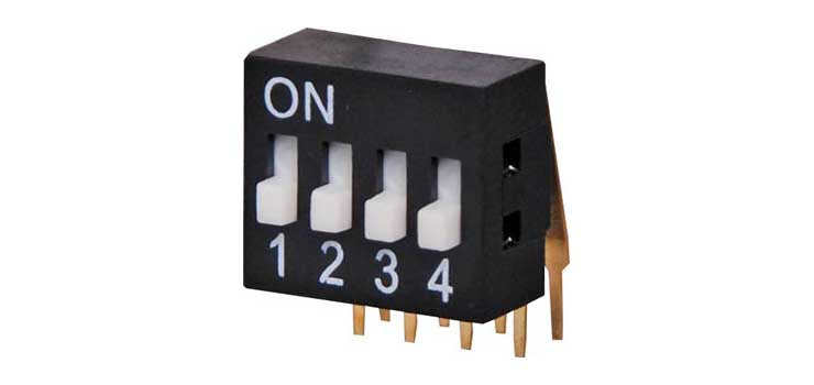 4 Way 90 Degree DIP Switch