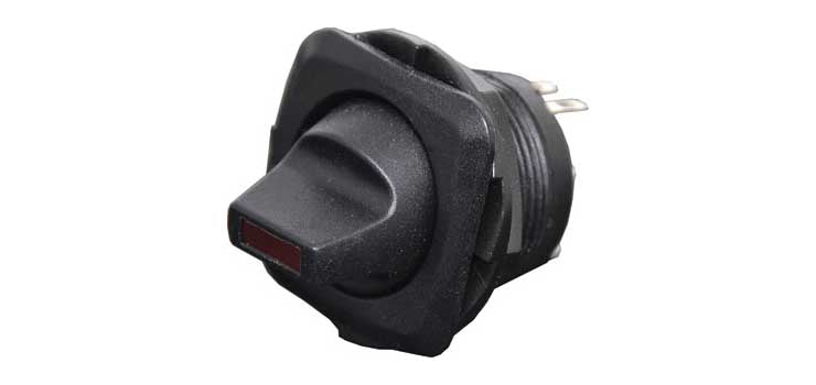 SPST Round Red LED (Square Facia) Paddle Rocker Switch