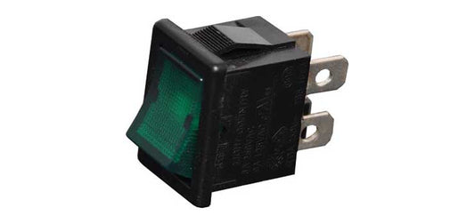DPST Green Illuminated Mini Rocker Switch