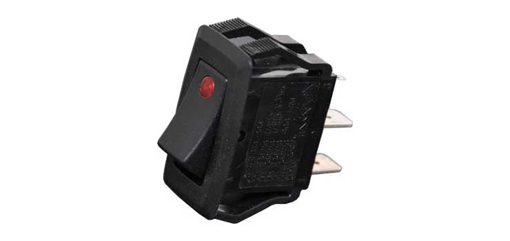 SPST Heavy Duty Red LED Dot Rocker Switch