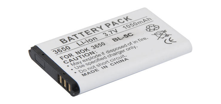 Lithium-Ion 3.7V Rechargeable BL-5C 1050mAh Battery