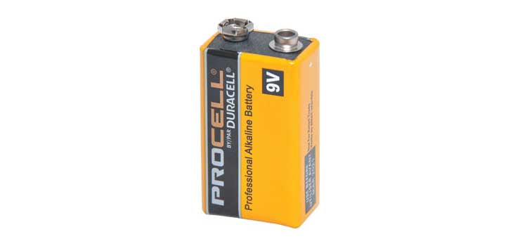 9V Duracell Alkaline Battery
