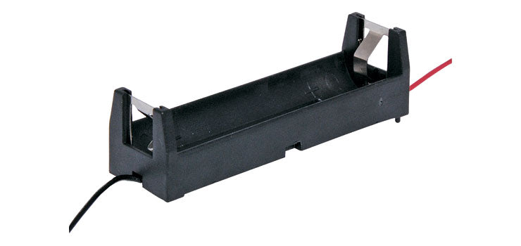 Single 18650 PCB Square Battery Holder 150mm Fly Leads