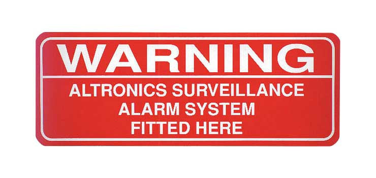 Large Alarm Warning Sticker