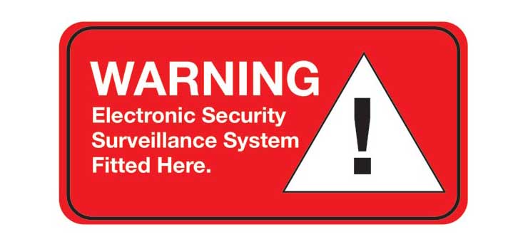 Small Alarm Warning Sticker Pair S5405