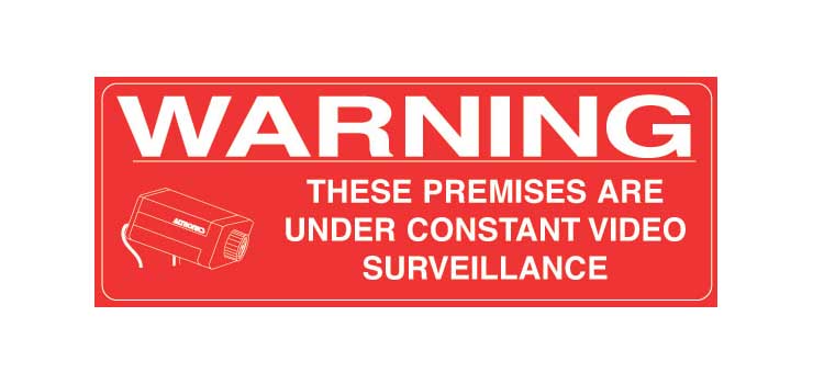 200x75mm CCTV Surveillance Stickers