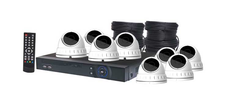 4MP AHD Real Time CCTV Hybrid DVR + 8 Dome Camera Package