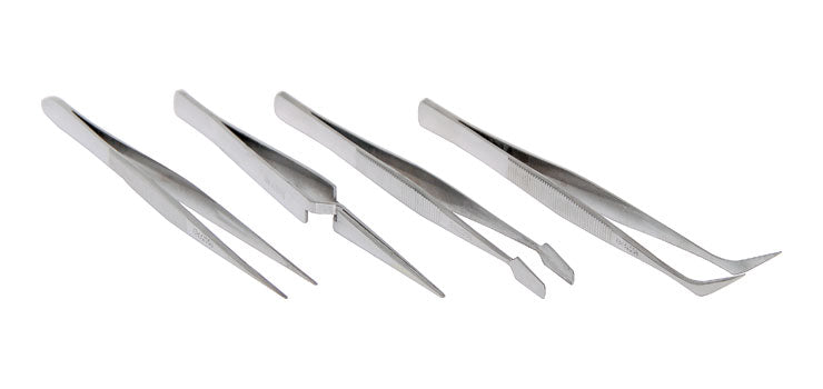 4 Piece Precision Tweezer Set