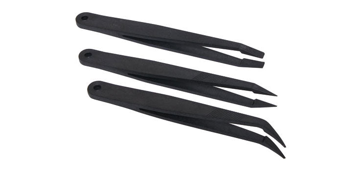 Anti Static 3 Piece Tweezer Set