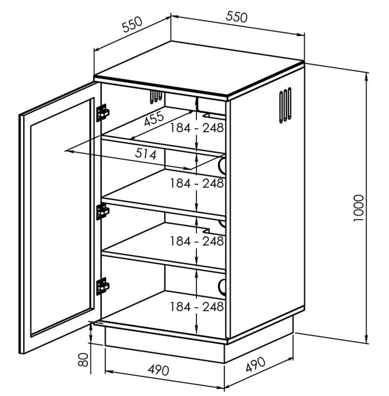 Tauris Hi-Fi 3 Tier Shelf Black TITANHIFIBLK