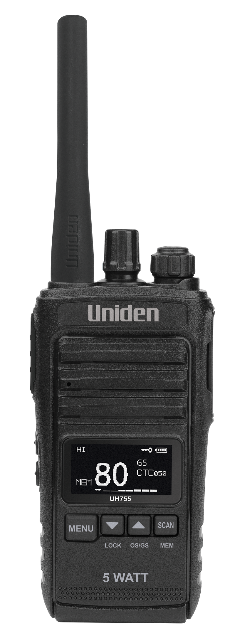 UNIDEN 80Ch UHF CB Splashproof 5W Handheld Radio UH755