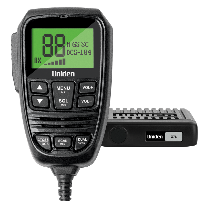 Uniden Mini Compact UHF CB Mobile With Remote Speaker MIC and Large LCD Display X76