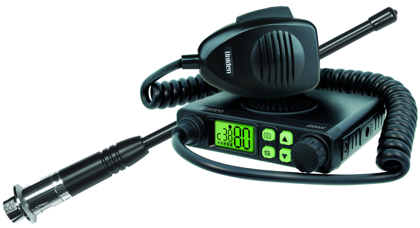 Uniden UH5000+ANT Mini Compact Size UHF CB Mobile – 80 Channels UH5000+ANT