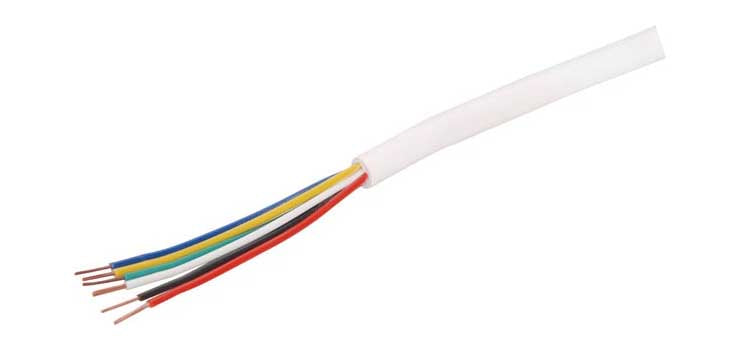 7/0.20 White 6 Core Security Cable