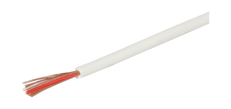 2 Core White Twin Audio Shielded Cable