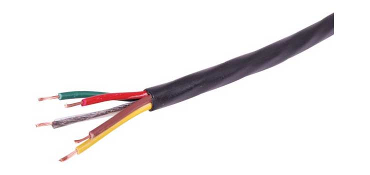 20AWG Black 5 Core Trailer Cable