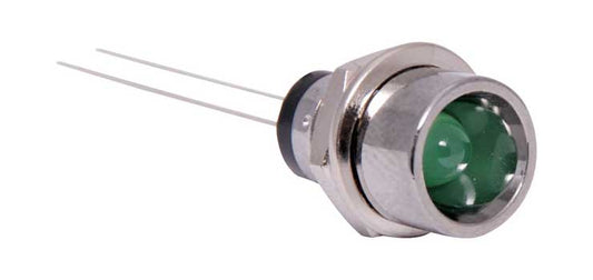 Green 40mcd 3mm LED With Chrome Bezel
