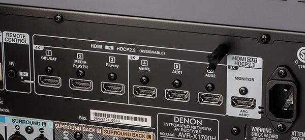 Denon AVRX1700H 7.2ch 8K AV Receiver with 3D Audio AVR-X1700H