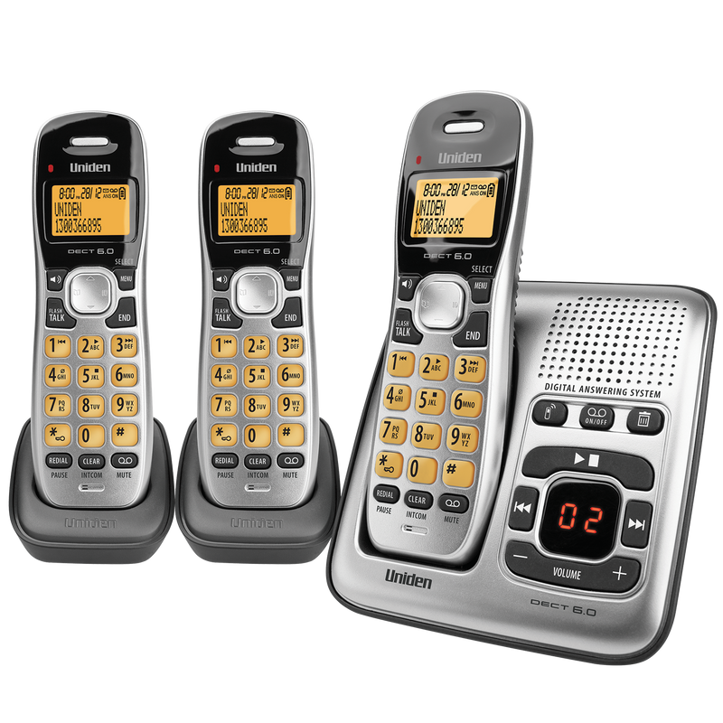 Uniden DECT 1735 + 2 Digital Phone With Power Failure Backup DECT1735+2