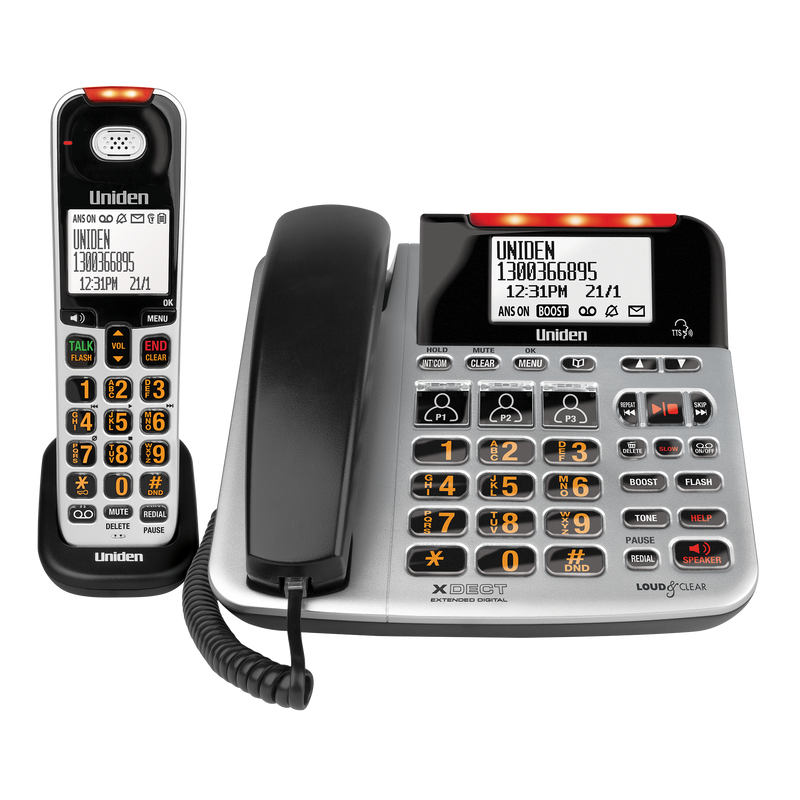 Uniden SSE47+1 Sight & Sound Enhanced Corded & Cordless Digital Phone TAM SSE47+1