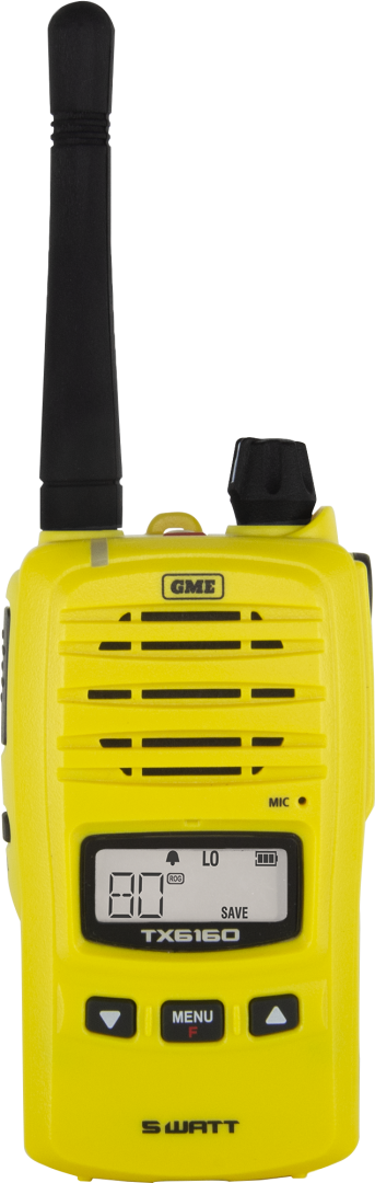 GME TX6160XY 5W IP67 UHF Hand Held Radio - Yellow TX6160XY